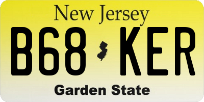 NJ license plate B68KER