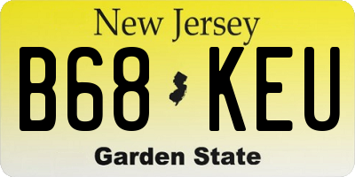 NJ license plate B68KEU