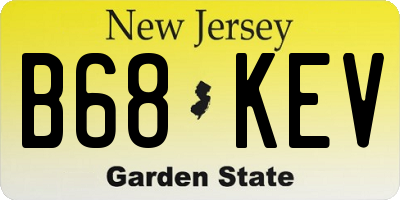 NJ license plate B68KEV