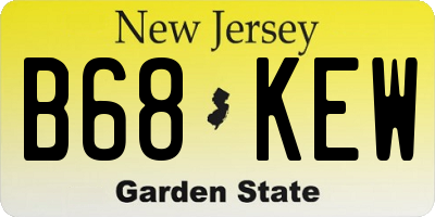 NJ license plate B68KEW