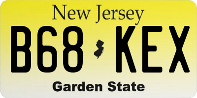 NJ license plate B68KEX