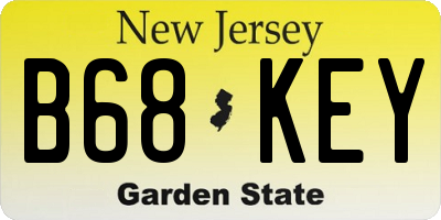 NJ license plate B68KEY