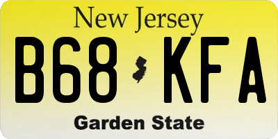 NJ license plate B68KFA