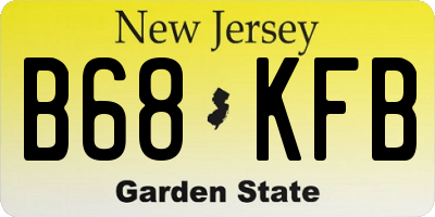 NJ license plate B68KFB
