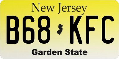 NJ license plate B68KFC
