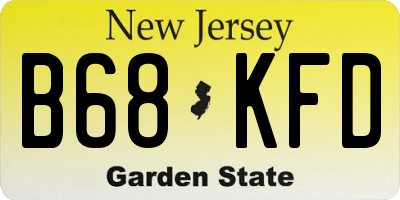 NJ license plate B68KFD