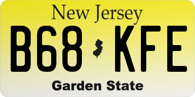 NJ license plate B68KFE