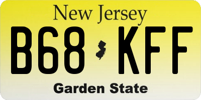 NJ license plate B68KFF