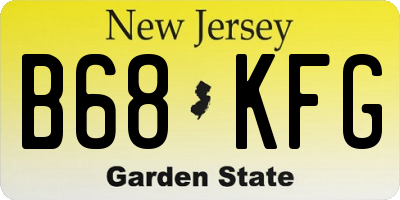 NJ license plate B68KFG