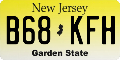 NJ license plate B68KFH