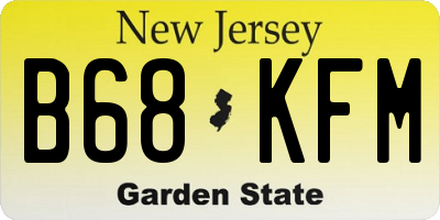 NJ license plate B68KFM