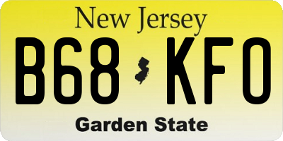 NJ license plate B68KFO