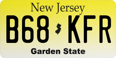 NJ license plate B68KFR