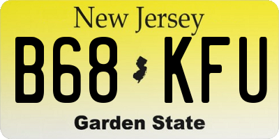 NJ license plate B68KFU