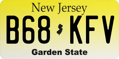 NJ license plate B68KFV