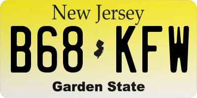 NJ license plate B68KFW