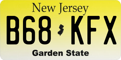 NJ license plate B68KFX