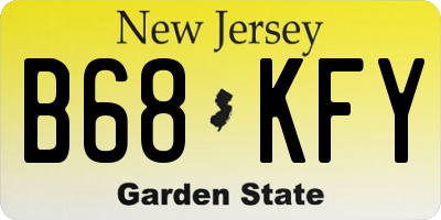 NJ license plate B68KFY