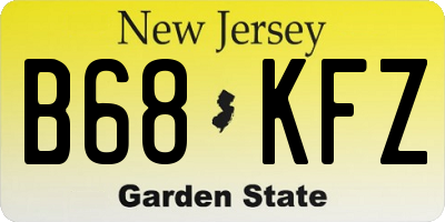 NJ license plate B68KFZ