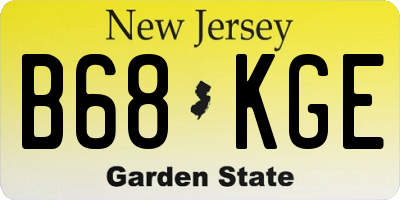 NJ license plate B68KGE