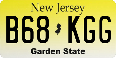 NJ license plate B68KGG