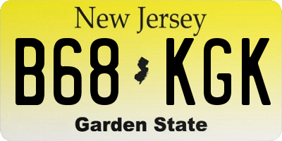 NJ license plate B68KGK