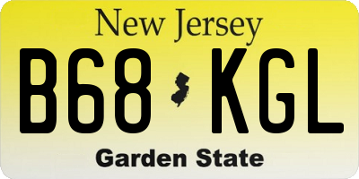 NJ license plate B68KGL