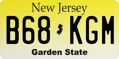 NJ license plate B68KGM
