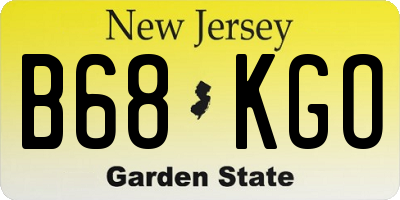 NJ license plate B68KGO