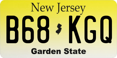 NJ license plate B68KGQ