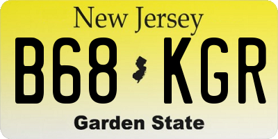 NJ license plate B68KGR