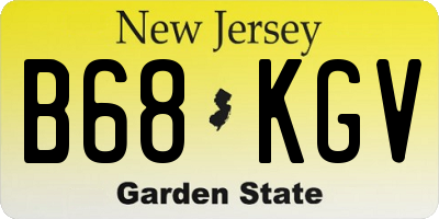 NJ license plate B68KGV