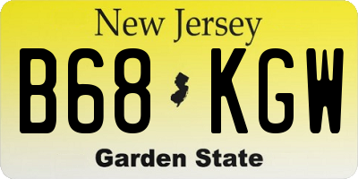 NJ license plate B68KGW