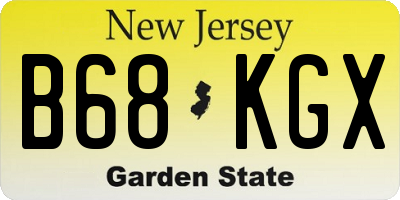 NJ license plate B68KGX