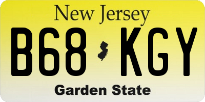 NJ license plate B68KGY