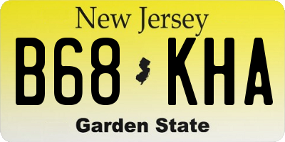 NJ license plate B68KHA