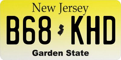 NJ license plate B68KHD