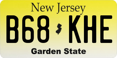 NJ license plate B68KHE