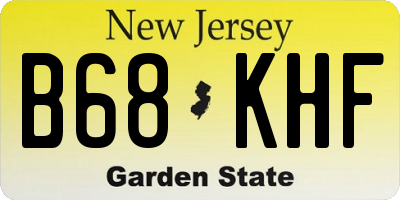 NJ license plate B68KHF