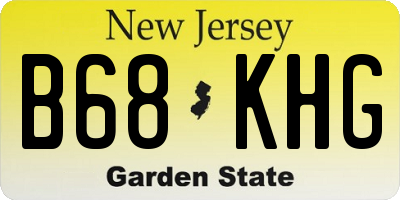 NJ license plate B68KHG