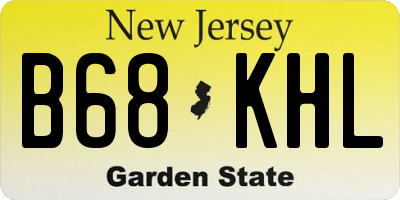 NJ license plate B68KHL