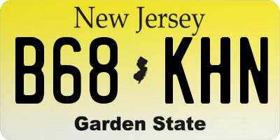 NJ license plate B68KHN