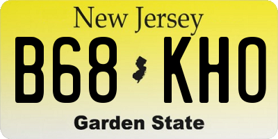 NJ license plate B68KHO