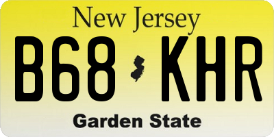 NJ license plate B68KHR