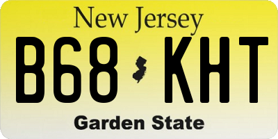 NJ license plate B68KHT