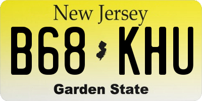 NJ license plate B68KHU