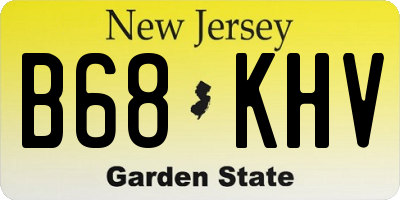 NJ license plate B68KHV