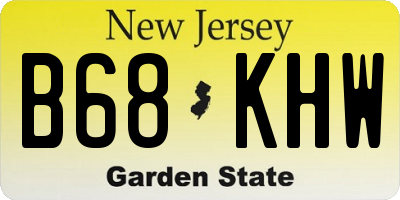 NJ license plate B68KHW