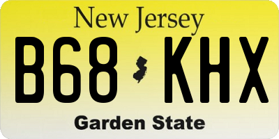 NJ license plate B68KHX