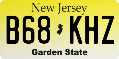 NJ license plate B68KHZ